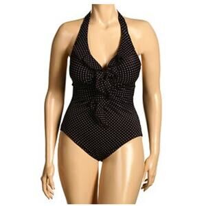 Miraclesuit Isabella Ruffle Front One Piece Swimsuit Brown Womens Size 10